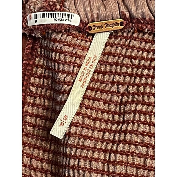 Free People Easy To Love Mini Dress in Dried Currant Small Womens Velvet Babydol - Picture 7 of 12